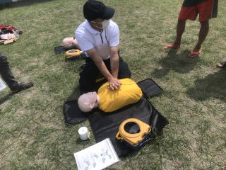 検見川ビーチ連盟主催AED使用講習会2022年6月