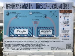 検見川ビーチ連盟看板